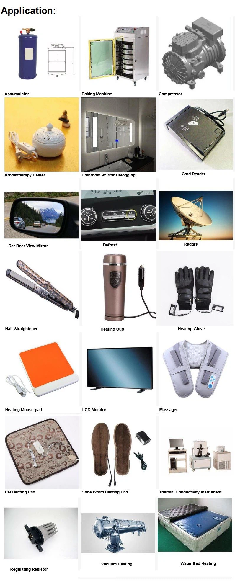 Application-Thin film Heater