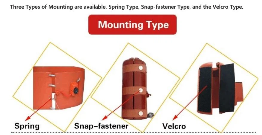 Mounting types of Silicone Rubber Heater For Respirator Heating Sheath